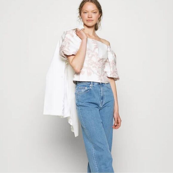 Ted Baker London Riverr Wide Neck Cropped Puff Sleeves Top.Size 6 =XXL - Picture 5 of 16